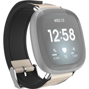 Hama Polsband Voor Fitbit Versa 3/Sense Horlogebandje Van Leer En Silic. Wit