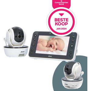 Alecto DVM200XL + DVM200C - Babyfoon met 2 Camera's - Groot 5"" Kleurenscherm - Op afstand Beweegbaar - Wit