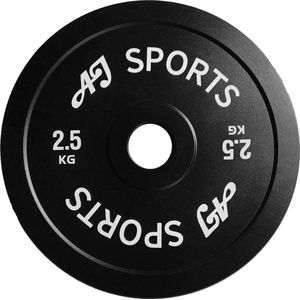 AJ-Sports Halterschijf Zwart 2.5 kg - 2 Stuks - Halterschijven 50 mm - Gewichten set - Halters - Halterset - Halterstang - Halterbank - Fitness - Krachttraining