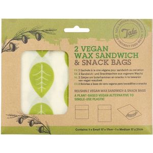 Vegan Sandwich & Snack Zakje, Set van 2 Stuks, Blaadjes - Tala
