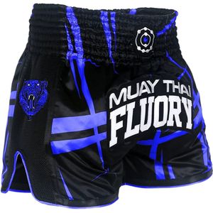 Fluory Kickboks Broekje Stripes Zwart Blauw maat XL