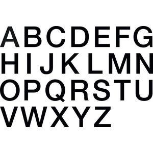 Set letters stickers alfabet - watervaste zelfklevende folie - zwart teksthoogte 100 mm