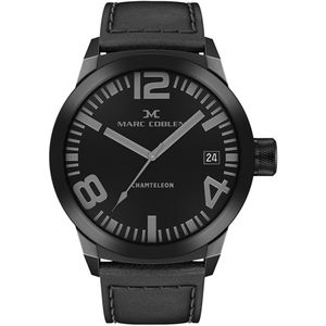 Marc Coblen XL Horloge met Verwisselbare Lunette en Horlogeband - MC45B1 Zwart - 45mm