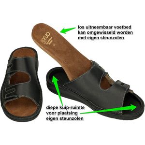 Fidelio Hallux -Heren - zwart - pantoffels & slippers - maat 43
