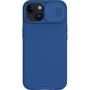 iPhone 15 Blauw Hoesje met Camera bescherming - Nillkin (CamShield Serie) + Cacious Screen Protector