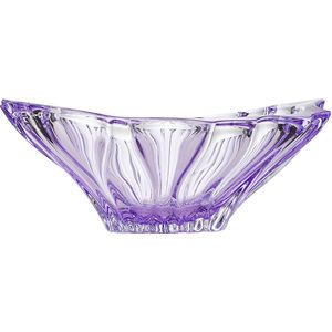 Licht PAARSE kristallen schaal PLANTICA Amethyst - Bohemia Kristal - luxe fruitschaal amethist - 33 cm