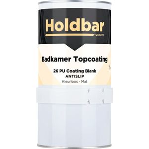 Holdbar Badkamer Topcoating Mat Antislip 1 kg - Badkamerverf - Transparant - Glashelder - Tegelverf - Waterdichte Badkamer verf - Ook Toepasbaar in douchecel - Gemakkelijk te reinigen - Mat- Zijde- en Hoogglans - 2 Componenten