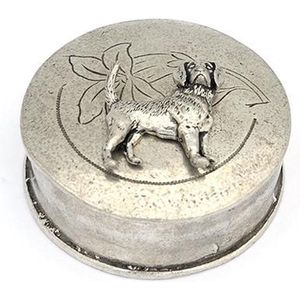 Asdoosje Rond Gegraveerd Met Beagle - Honden Asbeeld Dieren Urn Voor Uw Gelie