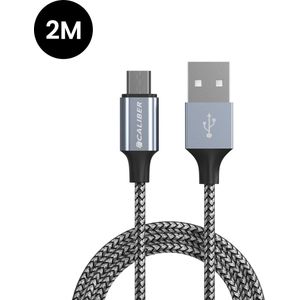 USB C Kabel - USB C naar USB A - 2 meter - Sterke Nylon oplaadkabel - Geschikt voor Samsung / Apple / iPhone 15 (CL-UC2-1PACK)