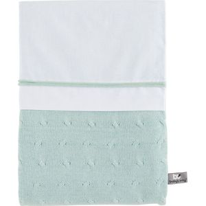 Baby's Only Gebreid baby dekbedovertrek ledikant - baby deken Cable - Mint - 100x135 cm