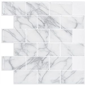 10-vellen schil en plak backsplash tegel - keuken decoratie - grijs marmer