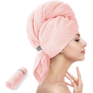 BOTC Haarhanddoek - Snel Drogend - Hair Towel - 60x100CM - Haarhanddoek Microvezel - 1 stuk - Pink