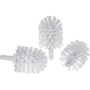 Vervangende toiletborstelkop - 3-delige set - wit - 12,7 x 7,2 cm