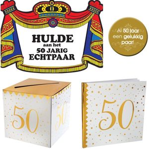 13-delige set 50 jaar een gelukkig paar - trouwen - bruidspaar - jubileum - huwelijk - deurbord