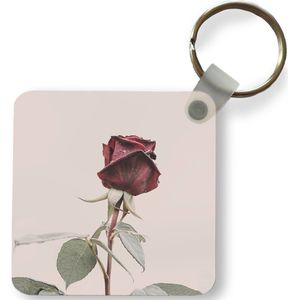 Sleutelhanger - Uitdeelcadeautjes - Bloemen - Rood - Rozen - Groen - Plastic