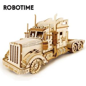 Robotime Vrachtwagen - Rokr - Houten puzzel - 3D puzzel - DIY