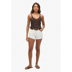 Superdry Studios High Rise Denim Korte Broek Wit 28 Vrouw