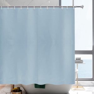 Douchegordijn, polyester textiel, waterafstotend, machinewasbaar, voor badkamer en badkuip, breedte 200 x hoogte 200 cm, grijs-blauw