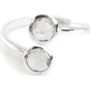 Geboortesteen Ring Bergkristal April – 925 Zilver – Zilverkleurig