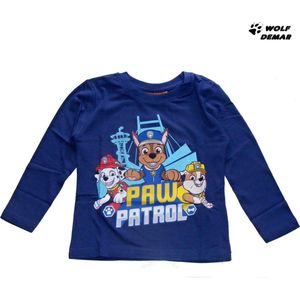 Paw Patrol Nickelodeon Longsleeve - T-shirt - Donkerblauw. Maat 122 cm / 7 jaar
