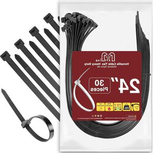 600 mm Lange Zwart Industriele Kabelbinders - UV-Bestendig - Heavy Duty - Groot 124 - Cable Zip Ties