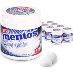 Mentos Gum White Coolmint Suikervrij 8x75stuks