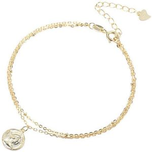 Armband History Coin - S925 zilver met 18 karaats goud