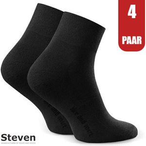 STEVEN Sport - Dames Sportsokken - Multipack 4 Paar - Maat 38-40 - Grafiet Grijs - Semi-Badstof - Anti Blaren - Ademend - Zweetabsorberend - Hardlopen Fitness Fietsen- Made in EU