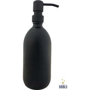 BBBLS Design Dispenser ""Blanco"" | Zwart Glas | 500ml | RVS / Metaal Pomp Zwart | Zeeppomp | Zeepdispenser | Zeephouder