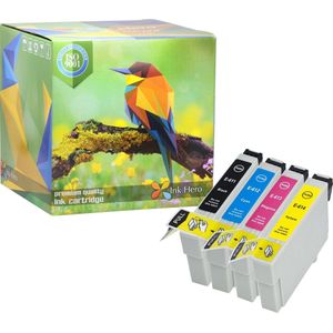 Ink Hero - 4 Pack - Inktcartridge / Alternatief voor de Epson Stylus Office T0615 T0611 T0612 T0613 T0614 D3850 D4200 DX4250 D68 D68 D68 D88 D88+ DX3800 DX3850 DX3850+ DX4200 DX4800 DX4850 DX4850+