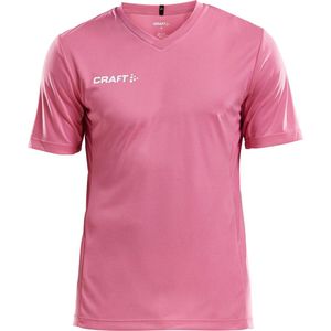 Craft Squad Jersey Solid SS Shirt Heren Sportshirt - Maat XL  - Mannen - roze/wit