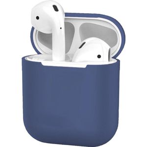 Case Geschikt voor AirPods 1 Hoesje Hoes Siliconen Met Clip Cover Dun - Hoesje Geschikt voor Apple Airpods 1 Siliconen - Blauwgrijs
