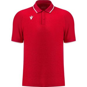 Macron Glory Aulos Polo Kinderen - Rood / Wit | Maat: 11-12 Y