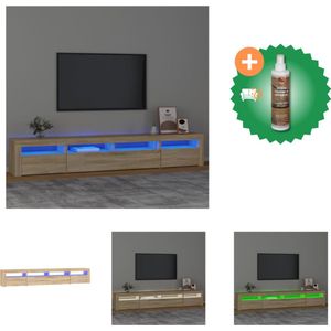 vidaXL Tv-meubel met LED-verlichting 240x35x40 cm sonoma eikenkleurig - Kast - Inclusief Houtreiniger en verfrisser
