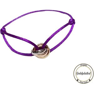 Soraro Tricolor Armband | Paars | Goldplated | Soraro Armbanden | Cadeau voor haar | Verjaardag vrouw | Vaderdag | Vaderdag Cadeau | Kerstcadeau | Black Friday