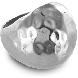 Silventi 983200122-58 Stalen Ring Gehamerd - 23mm Breed - Maat 58 - Stailess Steel - Zilverkleurig