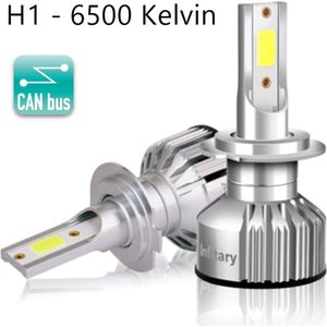 H1 LED Lampen  (Set 2 stuks) - Interne CANbus adapter - 6500K  Helder Wit 14000 Lumen- 72W - Dimlicht, Grootlicht & Mistlicht - Koplampen Auto / Motor / Scooter / Autolamp / Lampen / Autolampen / Car Light