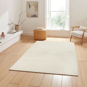 Flycarpets Laagpolig Delia Vloerkleed - creme - 200x280 cm