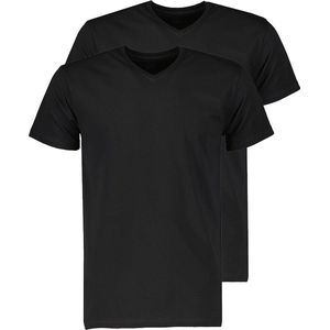 Jac Hensen 2 Pack T-shirt - V-hals - Zwart - 4XL Grote Maten