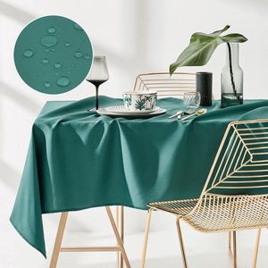Tafelkleed, 110 x 160 cm, Tafelkleed, Vlekbescherming, Wasbaar, Waterafstotend, Vuilafstotend, Polyester, Rechthoekig, Banketdecoratie, Het hele jaar door, Flessengroen