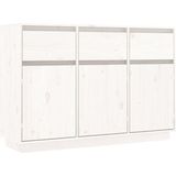 vidaXL - Dressoir - 110x34x75 - cm - massief - grenenhout - wit