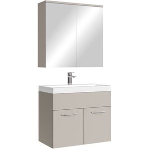 Badplaats Badkamermeubel Set Montreal 01 60 cm - Beige - Badmeubel met spiegelkast