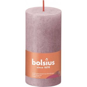 Bolsius Stompkaarsen Shine 8 st rustiek 100x50 mm ash rose