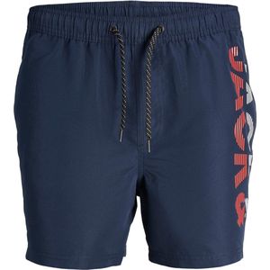 Jack & Jones Plus Size Zwemshort Heren SPLICELOGO Navy Blauw - Maat 40 / 3XL - Zwembroek