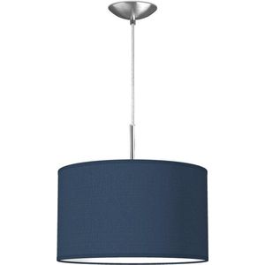 Home Sweet Home hanglamp Bling - verlichtingspendel Tube Deluxe inclusief lampenkap - lampenkap 35/35/21cm - pendel lengte 100 cm - geschikt voor E27 LED lamp - donkerblauw