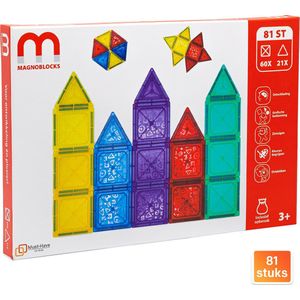 MAGNOBLOCKS® Classic 81 stuks - Magnetisch Bouwspeelgoed - Constructiespeelgoed - Jongens - 8 Jaar - 9 Jaar - Constructie - Montessori Speelgoed - Duurzaam Speelgoed - Magneet Speelgoed - Magnetic - Tiles - Educatief - Bouwen - Speelgoed - Kado