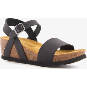 Hush Puppies leren dames sandalen met sleehak - Zwart - Extra comfort - Memory Foam - Maat 42