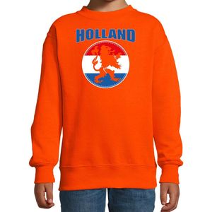 Oranje fan sweater voor kinderen - Holland met oranje leeuw - Nederland supporter - EK/ WK trui / outfit 106/116 (5-6 jaar)