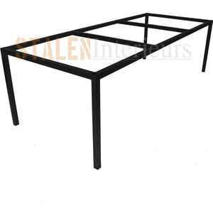 Frame Open-open poot| 220x100 | Koker 40x40| Zwart structuur| Industrieel Tafelonderstel