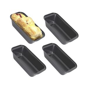 Pan Loaf Tin voor het bakken, non-stick carbon staal baking brood toast mal loaf baking pan set (29,5 x 13 cm - grijs 4 stuks)